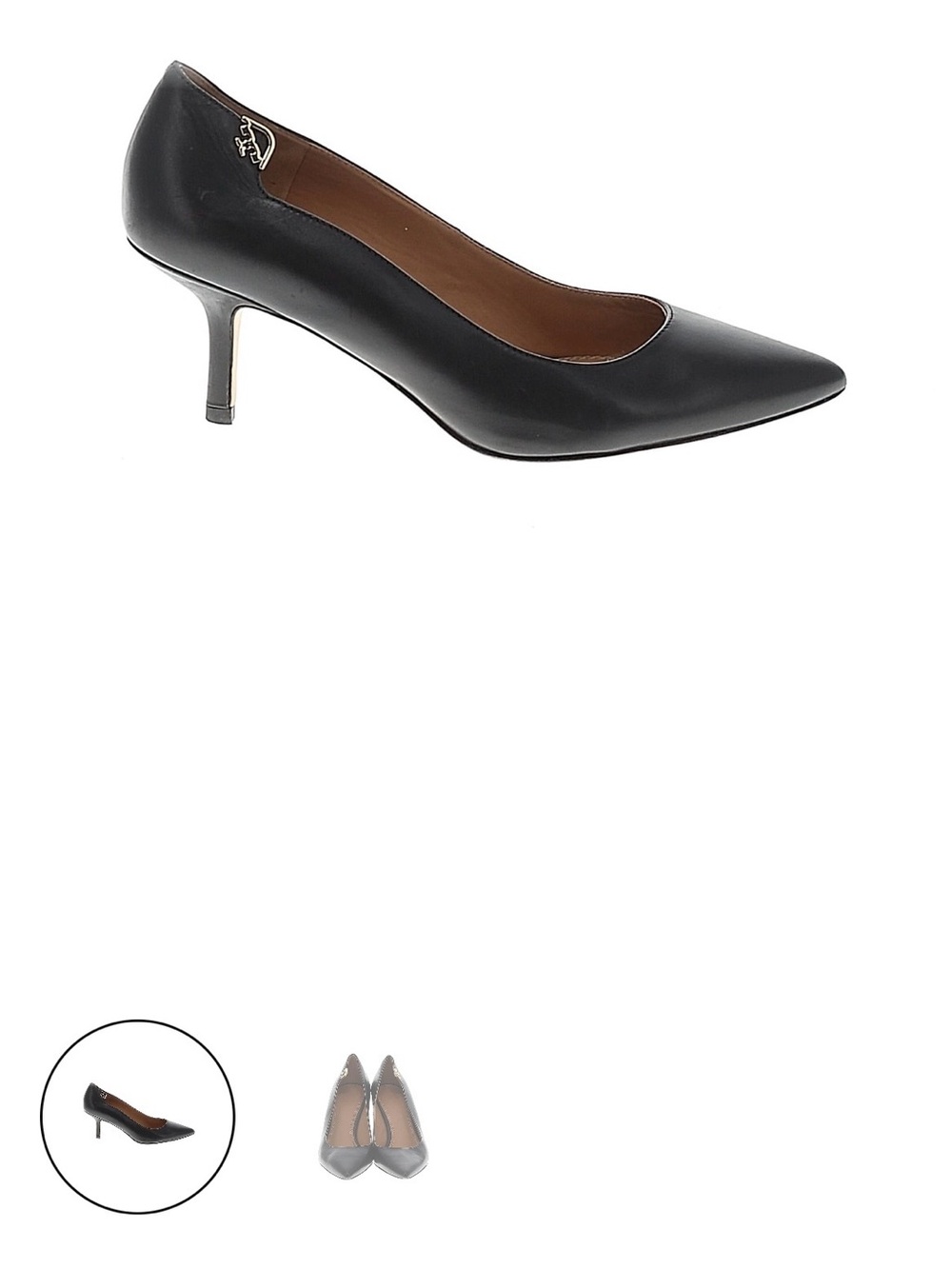 Tory Burch Black Pointed-Toe Kitten Heel Pumps